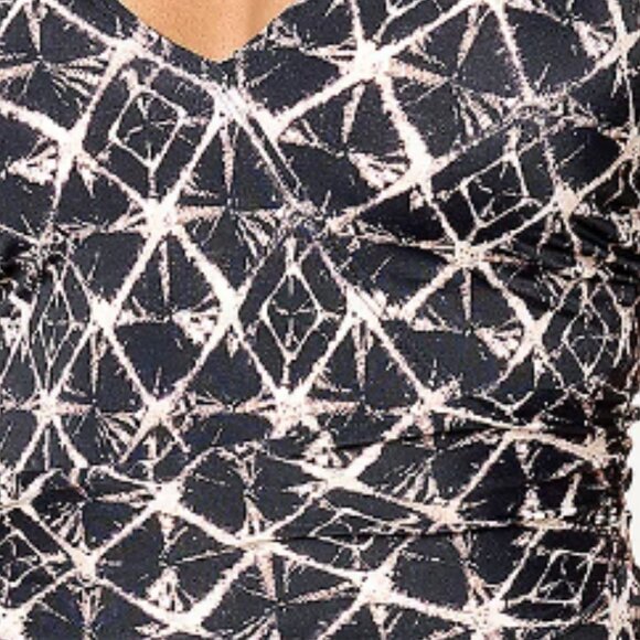 Denim & Co. Beach V-Neck Ruched Waist Swim Dress  7830 - Picture 2 of 2